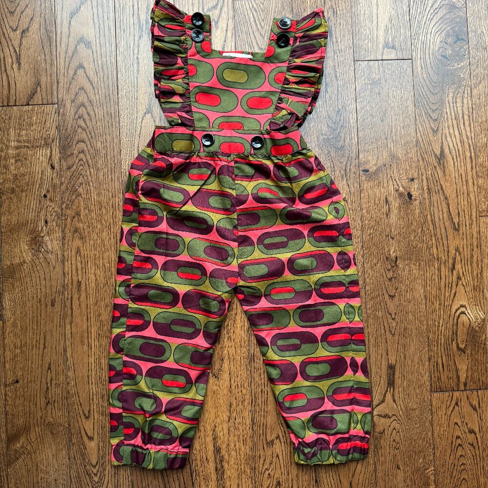 Elisamama Baby Toddler Girls Ada Geometric Jumpsuit In Neutral 2T EUC